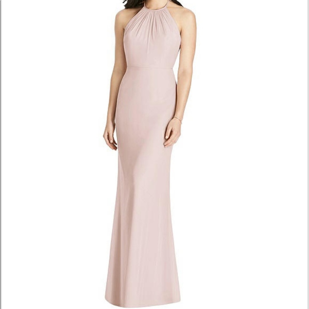 Crisscross ruffled halter dress